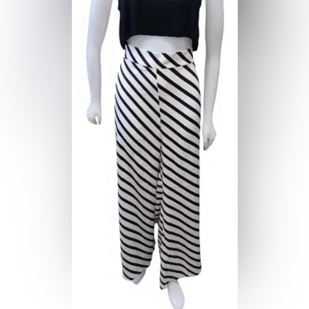 Maison d'Amelie NWT Black  and White Wide Leg Trousers Size 3X